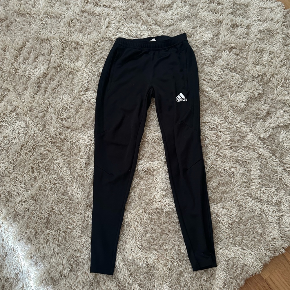 Small black adidas soccer track pants
